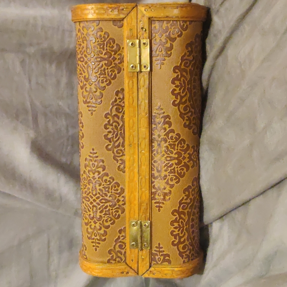 Vintage Moroccan Boho Box Bag Purse.  Wood Rattan and Willow Handbag - Picture 4 of 6